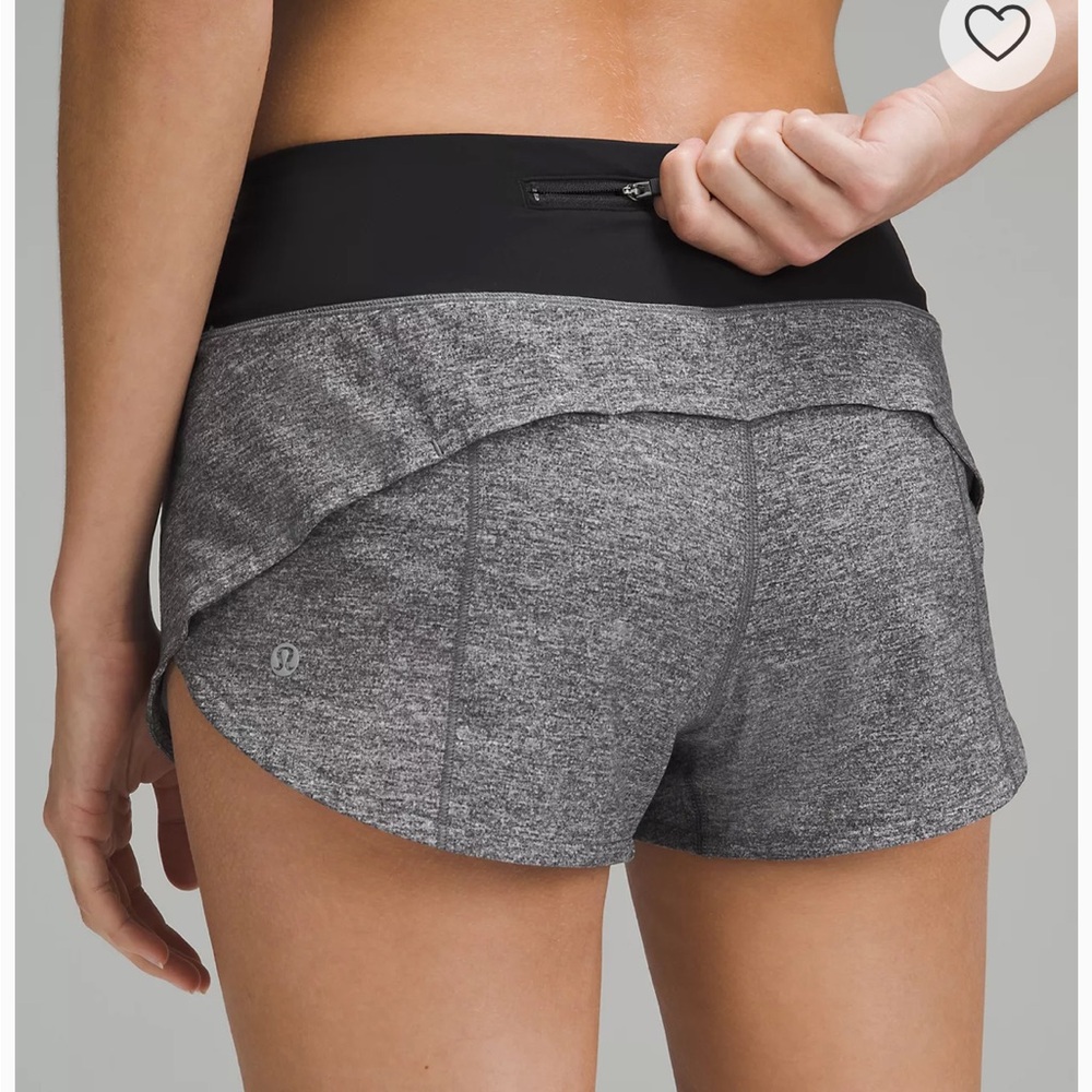 Speed Up Low-Rise Lined Short 2.5" Heather Lux Multi Black/Black